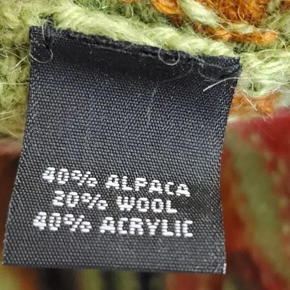 New Tey-Art ALPACA Sweater Large Cardigan Aztec Southwestern 1 Button Tabask - Picture 7 of 7